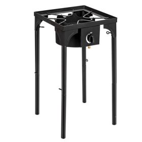 Outdoor Camp Stove High Pressure Propane Gas Cooker Portable Cast Iron Patio Cooking Burner Single Burner 75000-BTU Outdoor Camp Stove High Pressure Propane Gas Cooker Portable Cast Iron Patio Cooking Burner Single Burner 75000-BTU