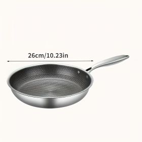 1PC Household Kitchen Honeycomb Stainless Steel Non Stick Frying Pan,Easy To Clean, Suitable For Frying Steak, Fish, And Eggs,Suitable For All Stoves 1PC Household Kitchen Honeycomb Stainless Steel Non Stick Frying Pan,Easy To Clean, Suitable For Frying Steak, Fish, And Eggs,Suitable For All Stoves